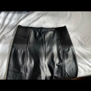 Black leather leggings